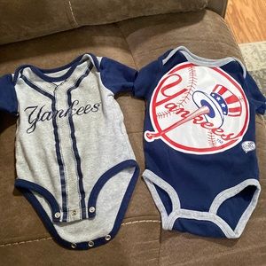 Two NY Yankees baby jumpers.  3 to 6 months.